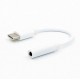 Cablu adaptor USB Type C tata - Jack 3.5 mm mama STEREO 11cm Well