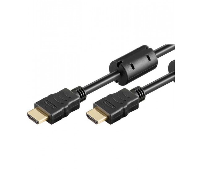 Cablu HDMI2.0 - HDMI2.0 2m 4K Ultra HD 2160p 60Hz cu ethernet eARC 18Gbit/s contacte aurite negru Goobay 61301