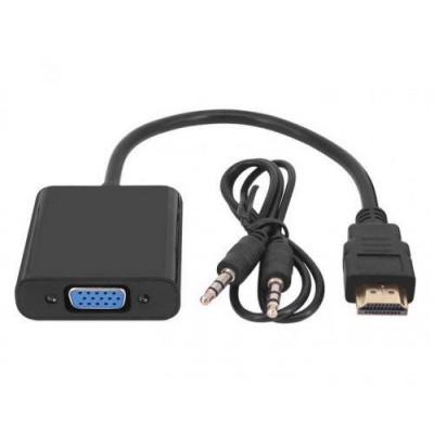 Cablu adaptor HDMI la VGA mama +Jack 3.5 mm Stereo audio Well