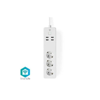 Prelungitor Smart WiFi 3 prize schuko 4x USB 1.8m 3680W 16A Nedis