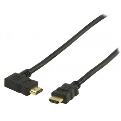 Cablu HDMI cu functie Ethernet 2m conectori drept si cotit 90 grade Valueline