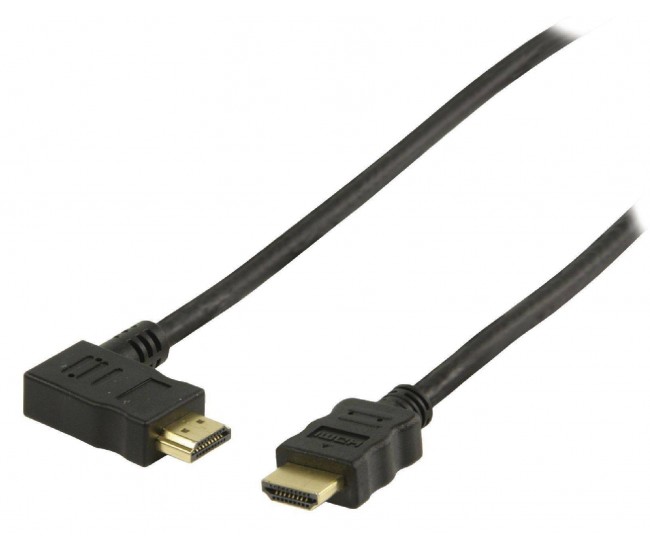 Cablu HDMI cu functie Ethernet 2m conectori drept si cotit 90 grade Valueline