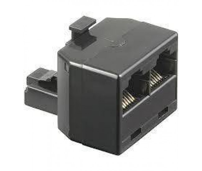 Adaptor RJ45 tata la 2x RJ45 mama negru Goobay