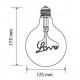 Bec LED G125 E27 5W 70lm cu filament 2200K alb cald model LOVE V-TAC