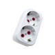 Dublu stecher 2x SCHUKO 16A 3500W alb/rosu VE12000 LAVA Sokets