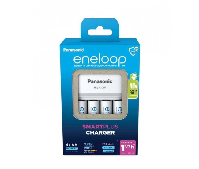 Incarcator Smart & Quick Eneloop Panasonic include 4x AA (R6) 2000mA K-KJ55MCD40E