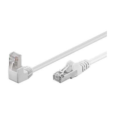 Cablu patch CAT5e FTP RJ45 90 in unghi - RJ45 drept 0.25m
100MHz alb Goobay 94176