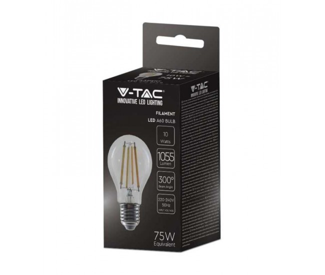 Bec A60 E27 FILAMENT LED 12W 1521lm 6500K alb rece V-tac SKU-217460