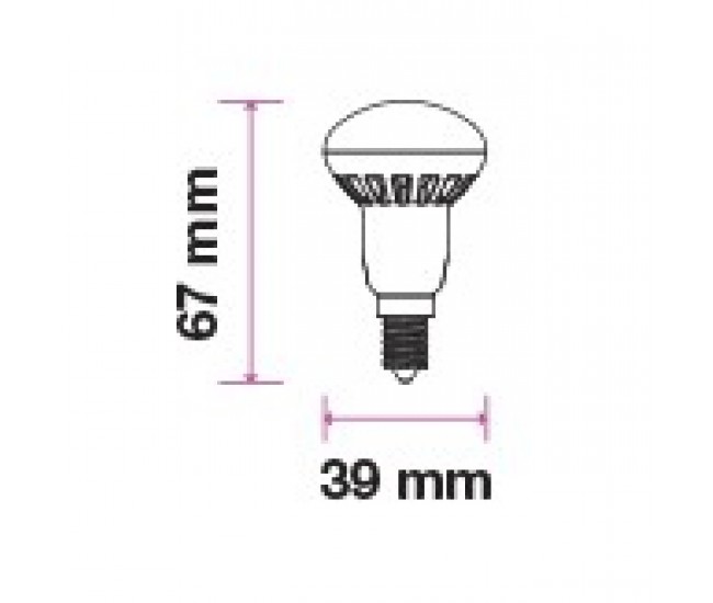 Bec LED E14 3W R39 6400K alb rece V-TAC