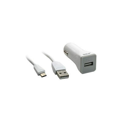 USB Incarcator Golf Auto 1 Micro USB 1A 1000mA 1m la priza bricheta auto alb