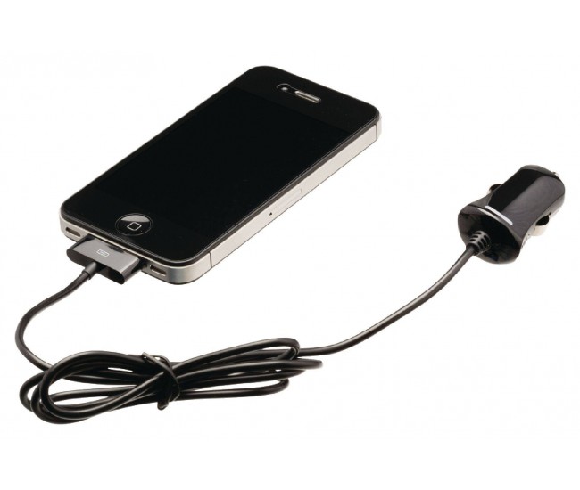 Incarcator auto 12-16V - iPhone cu 30pini 1m negru Valueline