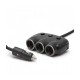 Distribuitor triplu pentru bricheta auto 12/24V 120W +2x USB 2100mAh negru M'N'C