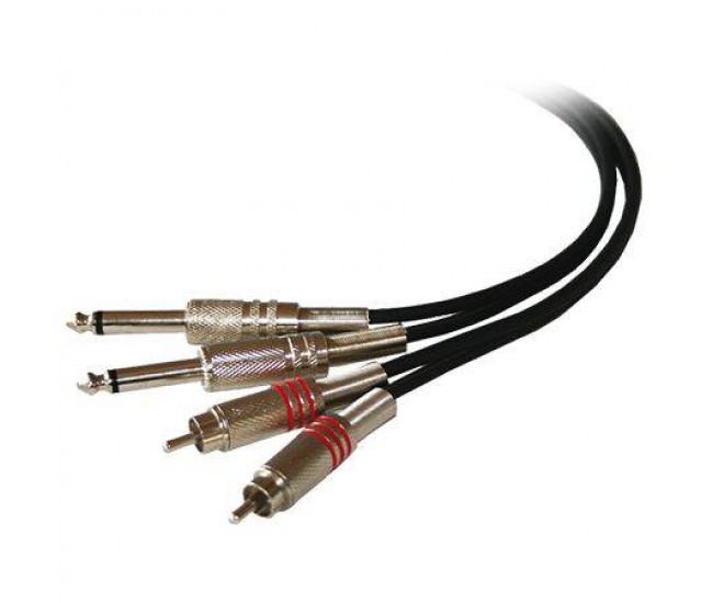 Cablu 2x RCA tata - 2x JACK 6.35 mm mono tata 5m ibiza