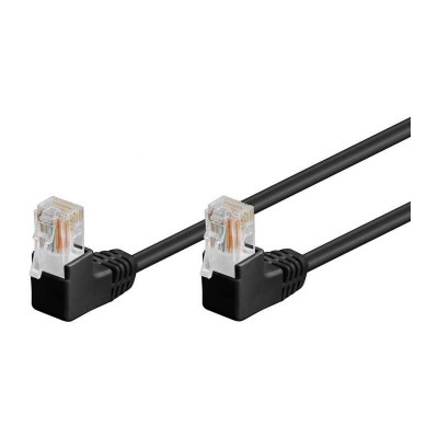 Cablu UTP Cat5e patch cord 0.5m RJ454-RJ45 cu mufe cotite negru Goobay