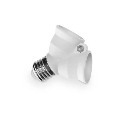 Adaptor dublu dulie E27 alb R2-G27 Plastrol