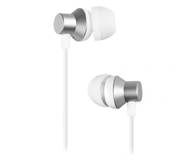 Casti IN-EAR cu microfon Kruger&Matz KMPB3 albe conector Jack 3.5 mm