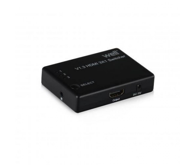 Switch HDMI 3 intrari FullHD V1.3 cu telecomanda Well