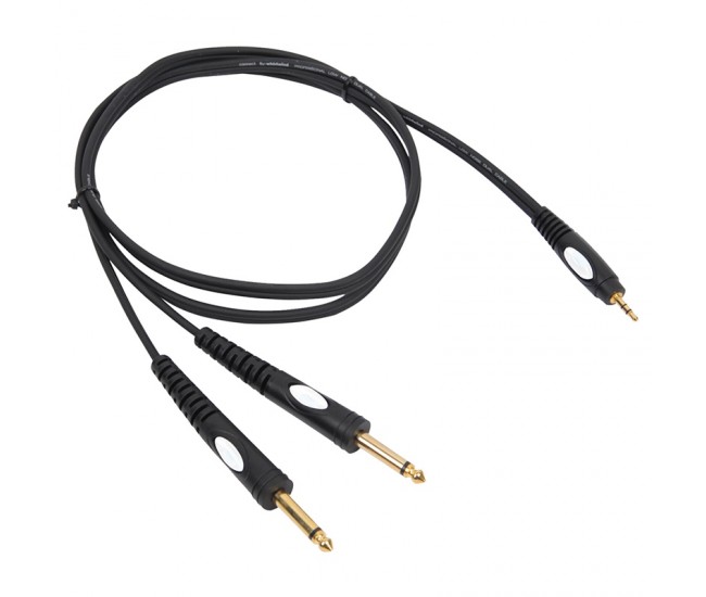 Cablu JACK 3.5 mm STEREO tata - 2x JACK 6.35 mm MONO 3m negru BST PRO