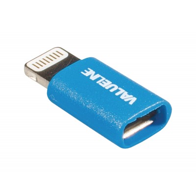 Adaptor iPhone Lightning tata - micro USB mama albastru Valueline