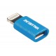 Adaptor iPhone Lightning tata - micro USB mama albastru Valueline