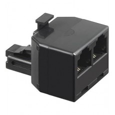 Adaptor RJ11 tata la 2x RJ11 mama negru Goobay