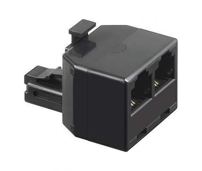 Adaptor RJ11 tata la 2x RJ11 mama negru Goobay