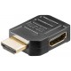 Adaptor HDMI mama-tata la 90 grade 4K Ultra HD 2160p 60Hz placat cu aur negru Goobay 51724