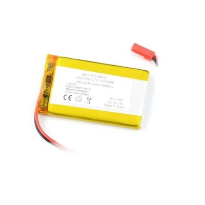 Acumulator Lithium Poliymer 12211 1350mAh 1S 3.7V conector JST-BEC 59x37x5mm AKYGA Battery