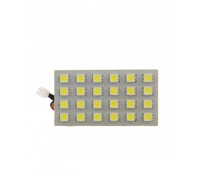 Placa cu LED SMD 65x35 mm 12V SMD5050 3W lumina alba 480lm inclus adaptoare W5W C5W BA9S CarGuard