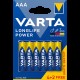 Set 6 baterii alcaline LONGLIFE POWER AAA LR3 4+2buc VARTA