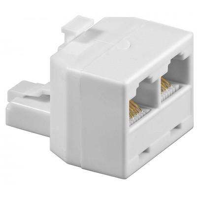 Adaptor ISDN RJ45/8P8C tata la 2x RJ45/8P8C mama alb Goobay