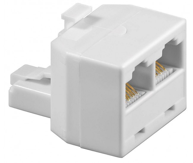 Adaptor ISDN RJ45/8P8C tata la 2x RJ45/8P8C mama alb Goobay