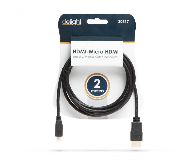 Cablu micro HDMI 2m conectoare placate cu aur delight