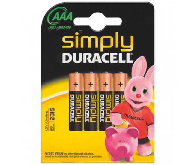 Baterii alcaline Duracell AAA R03 4buc