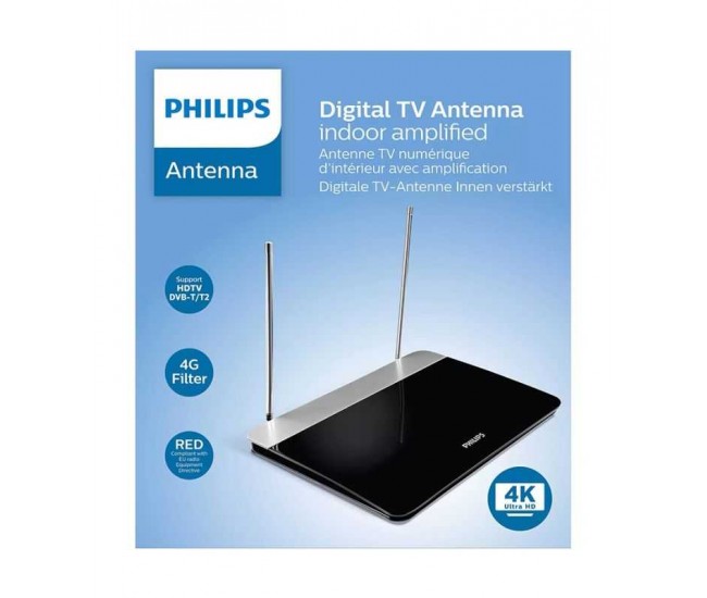 Antena TV PHILIPS 47dB DIGITALA 4K /ANALOGICA /radio FM SDV6227/12