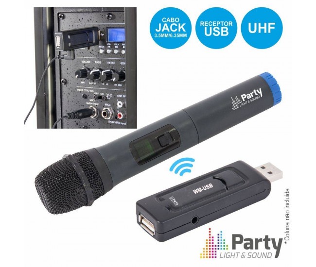 Microfon wireless cu modul USB Party Light & Sound