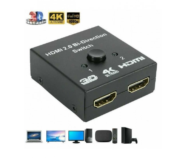 Splitter/switch adaptor HDMI bidirectional 1x 2HDMI sau 2x 1HDMI