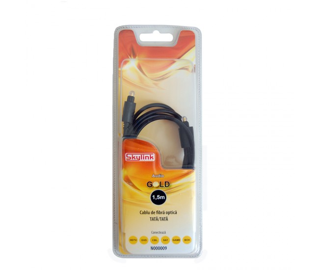 Cablu optic Toslink 1.5m gold audio digital