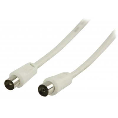 Cablu coaxial pentru antena tata - coaxial mama 3m alb dublu ecranat Valueline