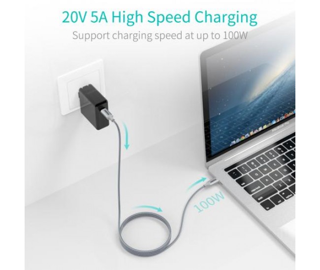 Cablu USB Type C - USB Type C PD 100W 1.8m gri Choetech XCC-1002-GY