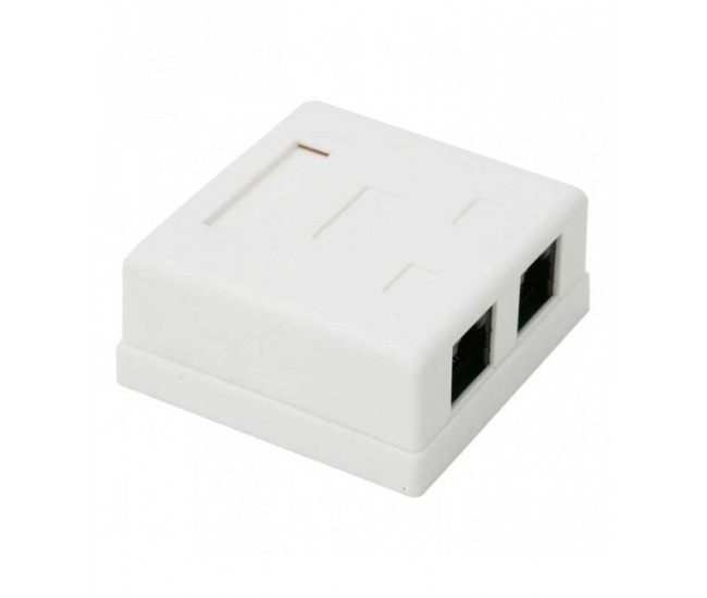 Priza dubla de perete 8P8C UTP Cat5 2x RJ45