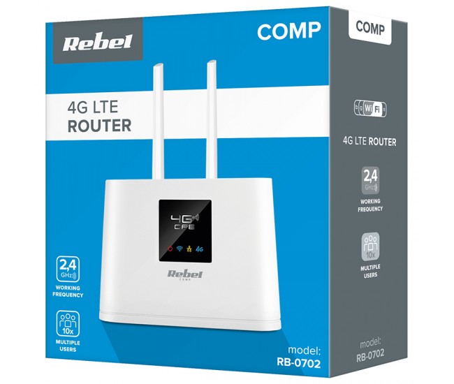 Router Wi-Fi Rebel RB-702 4G LTE Port LAN RJ45