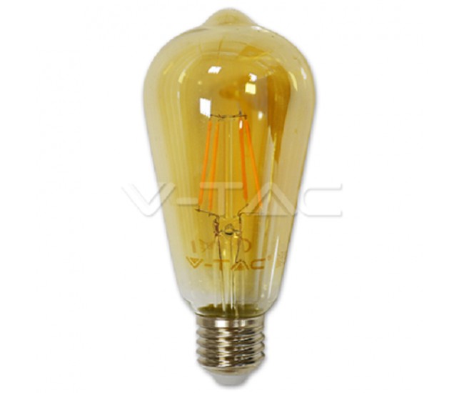 Bec E27 cu filament LED 4W 2200K ST64 model EDISON V-TAC