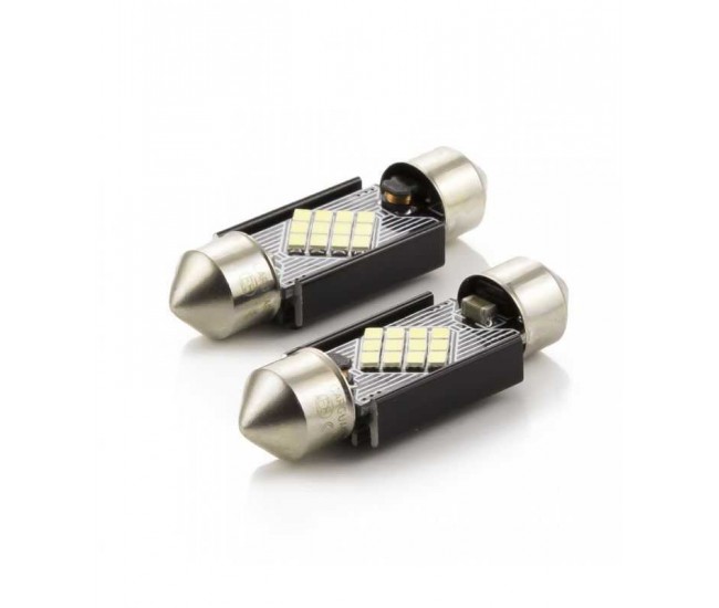 Set LED auto 41mm C5W si C10W pentru interior / portbagaj 12V 3W 240lm alb Canbus 2buc CarGuard