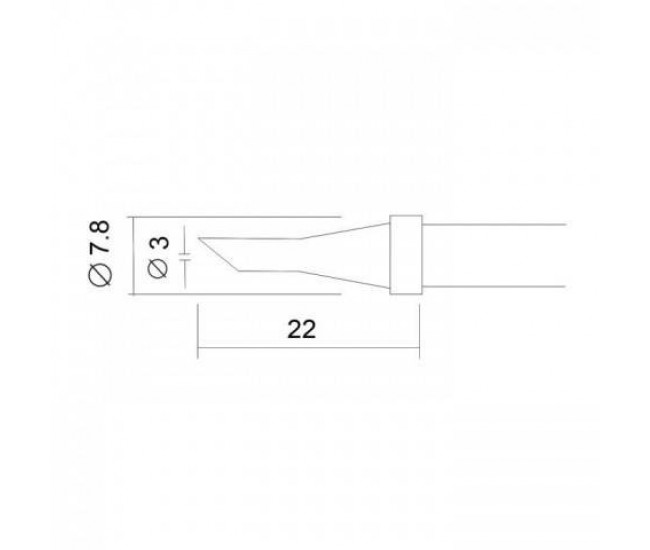 Set varf letcon de lipit 28020 diam. 7.8mm cu varf tesit 3mm 2buc 28933 Fahrenheit