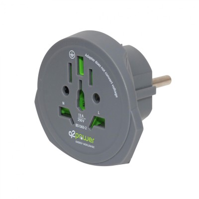 Adaptor calatorii World to Europe Q2 AUSTRALIA CHINA ITALIA UK CH BRAZIL USA EURO 16A 1.100100-TH