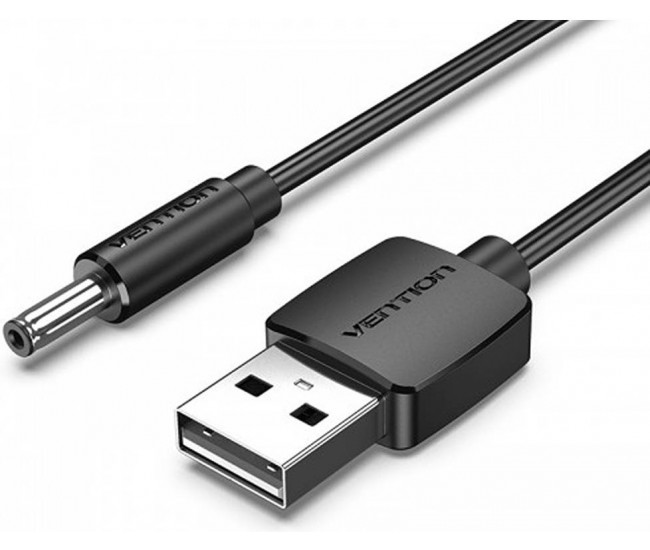 Cablu USB A mufa - DC 3.5x1.35 mm mufa 1m cupru negru VENTION CEXBF