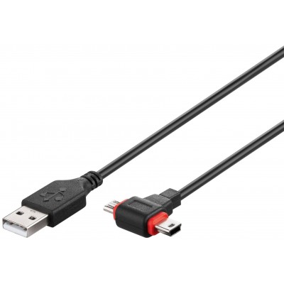 Cablu USB 2.0 A tata - micro USB/mini USB mini B tata 1m Goobay