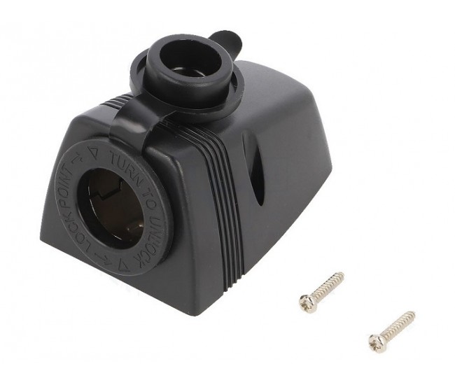 Adaptor aplicat 1x soclu bricheta auto negru SCI A13-142HS