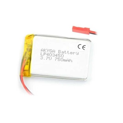 Acumulator Lithium Poliymer 06033 750mAh 1S 3.7V conector JST-BEC 50x34x4mm AKYGA Battery